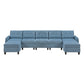 9557BUE*7SC2OT - (7)7-Piece Sectional with Storage and Two Ottomans