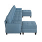 9557BUE*7SC2OT - (7)7-Piece Sectional with Storage and Two Ottomans