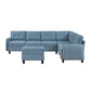 9557BUE*7SCOT - (7)7-Piece Sectional with Storage and Ottoman