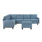 9557BUE*7SCOT - (7)7-Piece Sectional with Storage and Ottoman