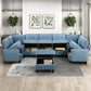 9557BUE*8SCOT - (8)8-Piece Sectional with Storage and Ottoman