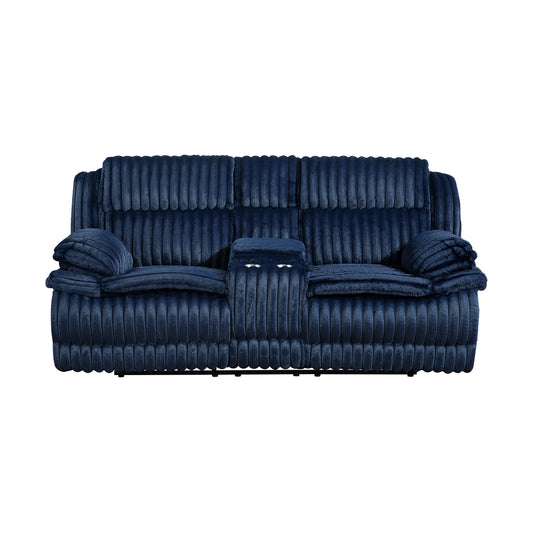 9577BU-2 - Double Reclining Love Seat with Center Console