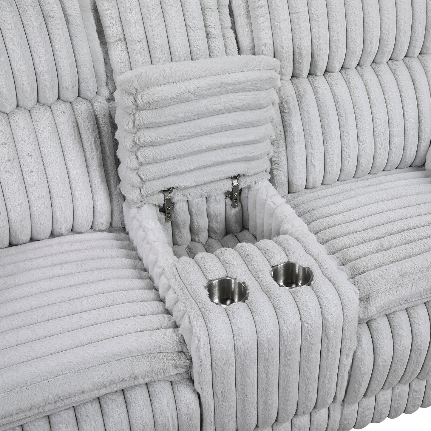 9577GY-2 - Double Reclining Love Seat with Center Console