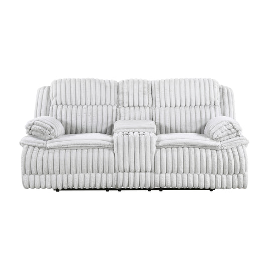 9577GY-2 - Double Reclining Love Seat with Center Console