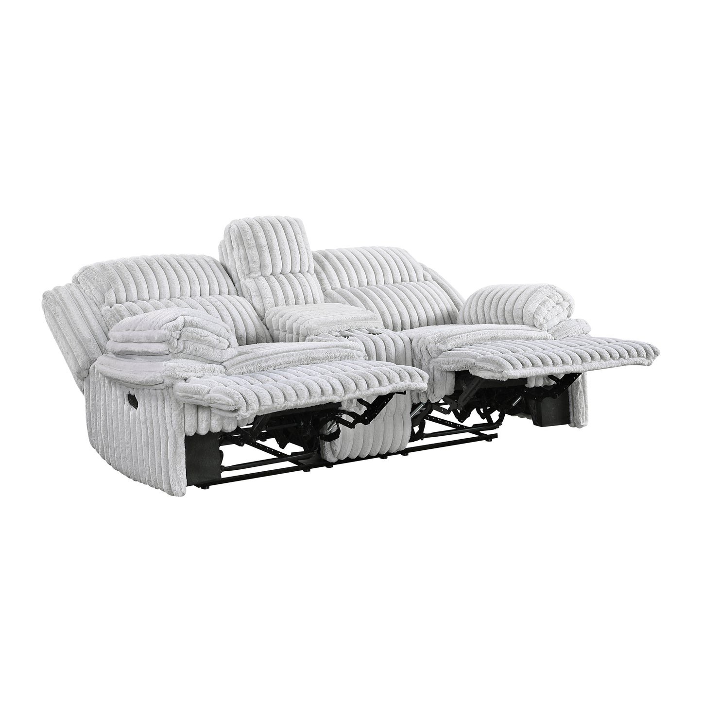 9577GY-2 - Double Reclining Love Seat with Center Console