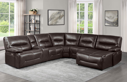 9579BRW-RCPW - (6/6)Power Right Side Reclining Chaise with USB Port