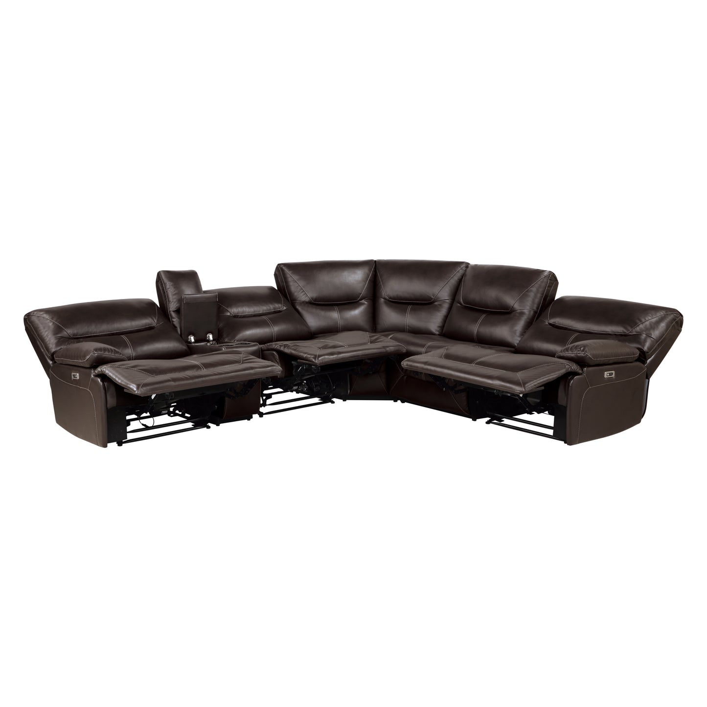 9579BRW*6LRRRPW - (6)6-Piece Power Reclining Sectional
