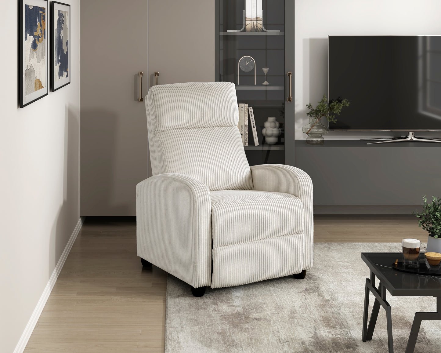 9588BEG-1PB - Push Back Reclining Chair