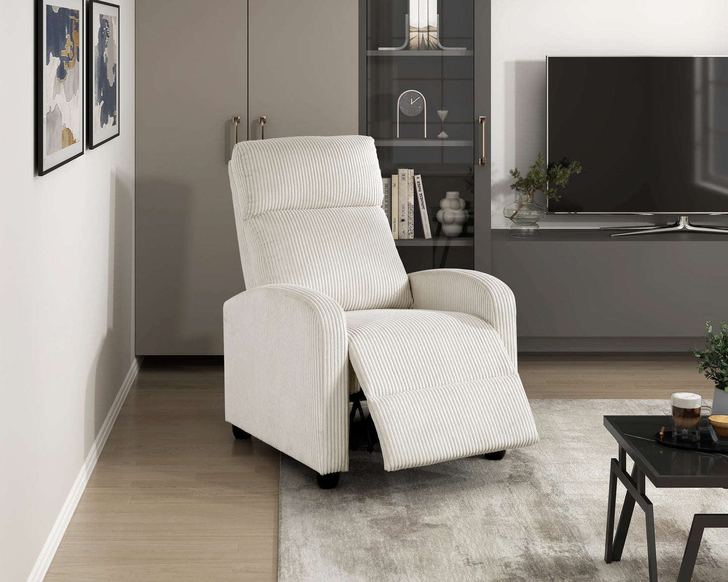 9588BEG-1PB - Push Back Reclining Chair