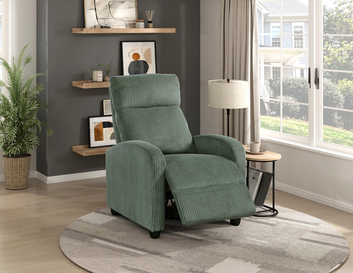 9588GRN-1PB - Push Back Reclining Chair