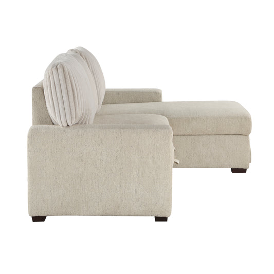 9605BE*2LLRC - (2)2-Piece Sectional with Right Chaise and  Drop-Down Cup holders, Storage Pouch,  Pull-out Bed and Hidden Storage