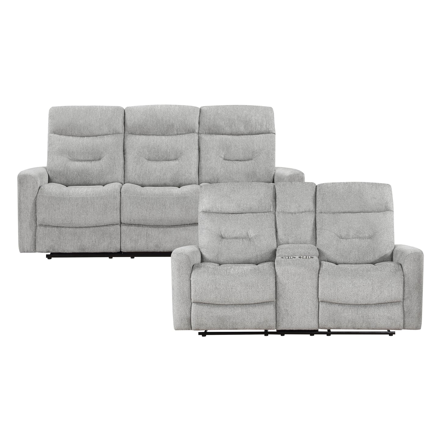 9610GY*2 - 2pc Set: Sofa, Love