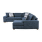 9624BU*52LRC - (5)5-Piece Sectional with Right Chaise and Storage Ottoman