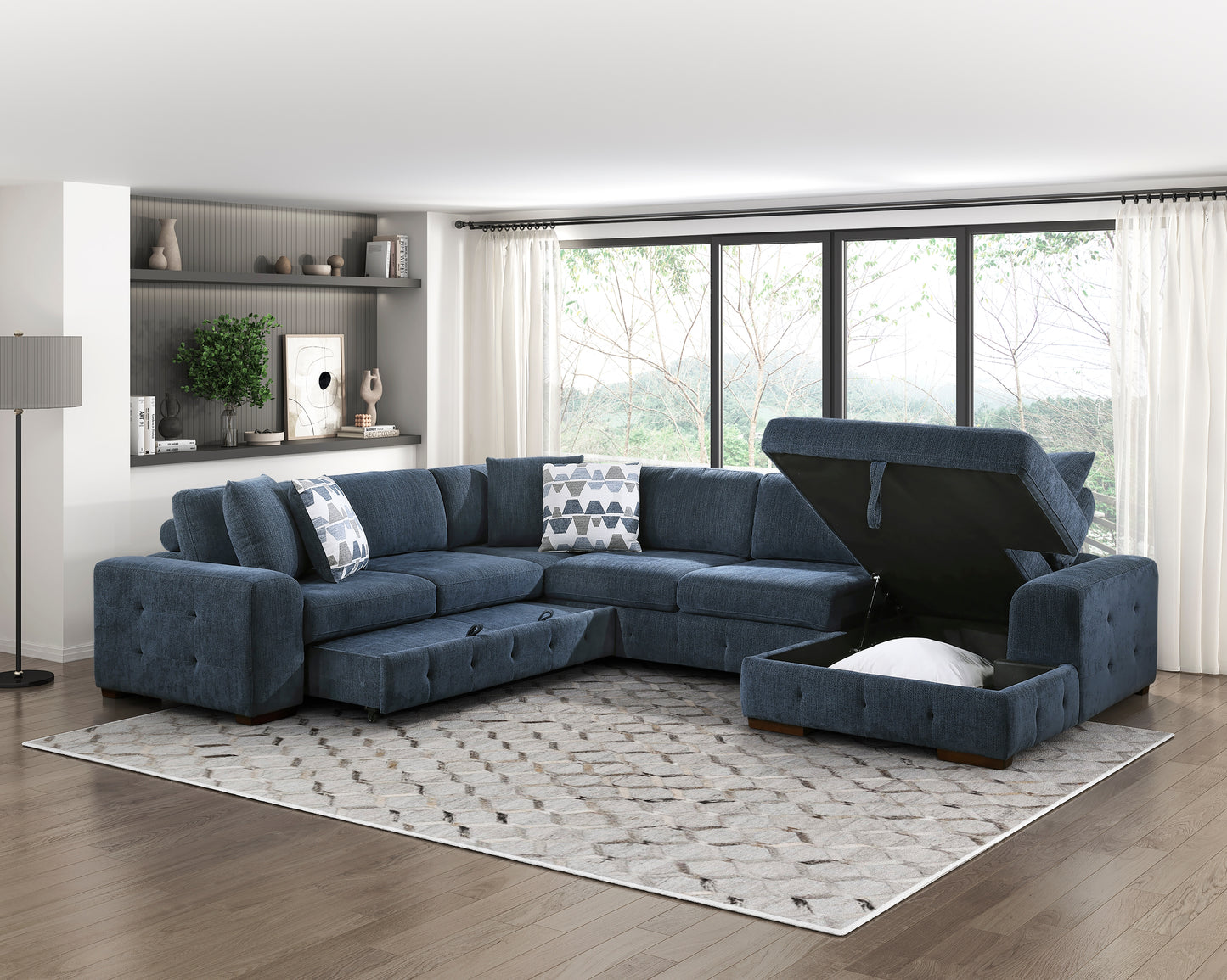 9624BU*42LRC - (4)4-Piece Sectional with Right Chaise