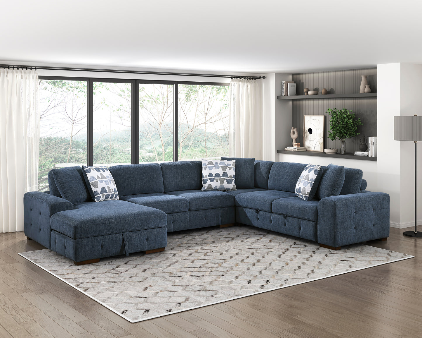 9624BU*42RLC - (4)4-Piece Sectional with Left Chaise