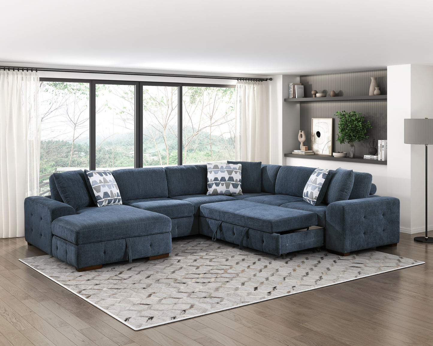9624BU*42RLC - (4)4-Piece Sectional with Left Chaise