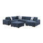 9624BU*52LRC - (5)5-Piece Sectional with Right Chaise and Storage Ottoman