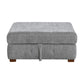9624GY*52LRC - (5)5-Piece Sectional with Right Chaise and Storage Ottoman