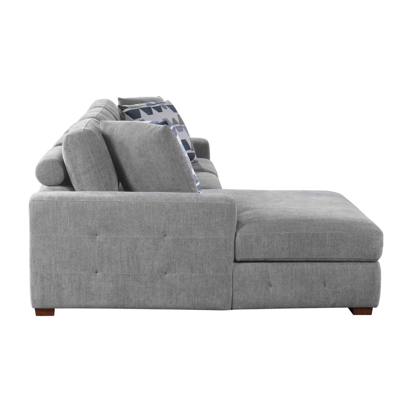 9624GY*3LC2R - (3)3-Piece Sectional with Left Chaise and Ottoman