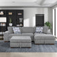 9624GY*32LRC - (3)3-Piece Sectional with Right Chaise and Ottoman