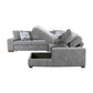 9624GY*52LRC - (5)5-Piece Sectional with Right Chaise and Storage Ottoman