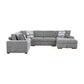 9624GY*52LRC - (5)5-Piece Sectional with Right Chaise and Storage Ottoman