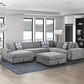 9624GY*5LC2R - (5)5-Piece Sectional with Left Chaise and Storage Ottoman