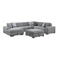 9624GY*5LC2R - (5)5-Piece Sectional with Left Chaise and Storage Ottoman