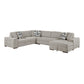 9624TP*52LRC - (5)5-Piece Sectional with Right Chaise and Storage Ottoman