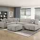 9624TP*52LRC - (5)5-Piece Sectional with Right Chaise and Storage Ottoman