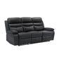 9628BLK-3 - Double Reclining Sofa