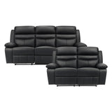 9628BLK*2 - 2pc Set: Sofa, Love