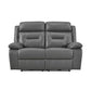 9629DGY-2PW - Power Double Reclining Love Seat