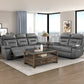 9629DGY-2PW - Power Double Reclining Love Seat