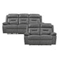 9629DGY*2PW - 2pc Set: Sofa, Love (Power)