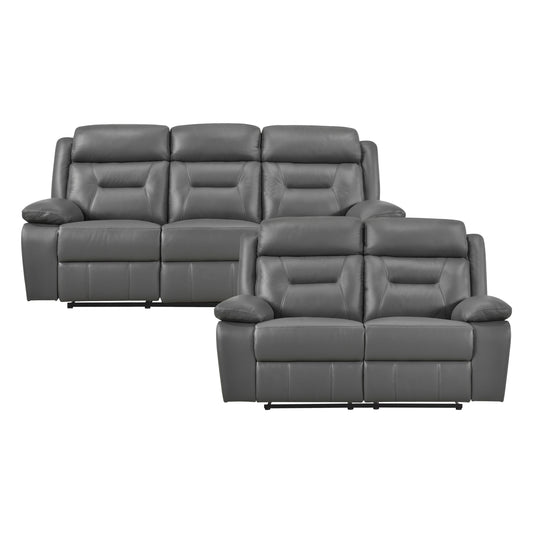 9629DGY*2 - 2pc Set: Sofa, Love