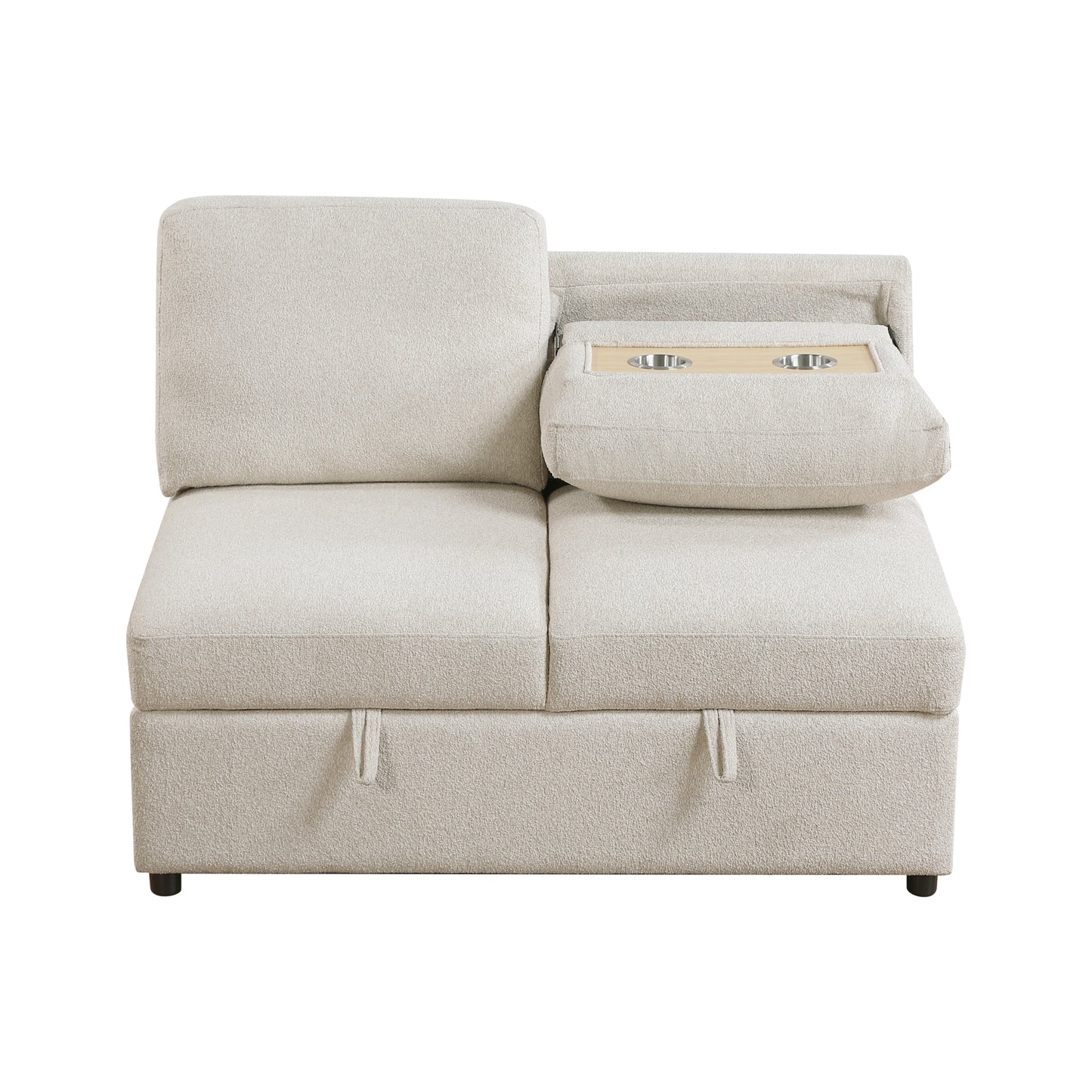 9630BE*4LC2R - (4)Sectional with Left Chaise, Pull-out Bed, Hidden Storages and Shelves, Charging Ports