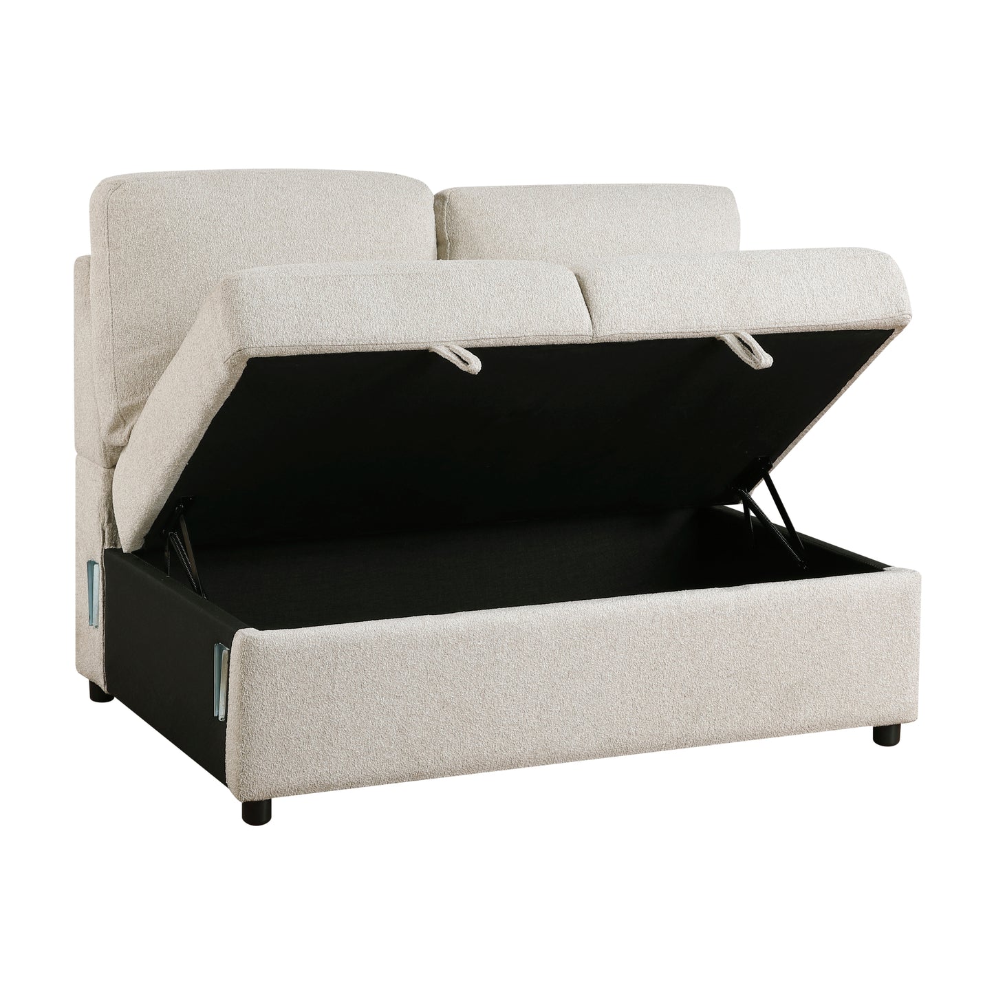 9630BE*3LC2R - (3)Sectional with Left Chaise, Pull-out Bed, Hidden Storages  and Shelves, Charging Ports