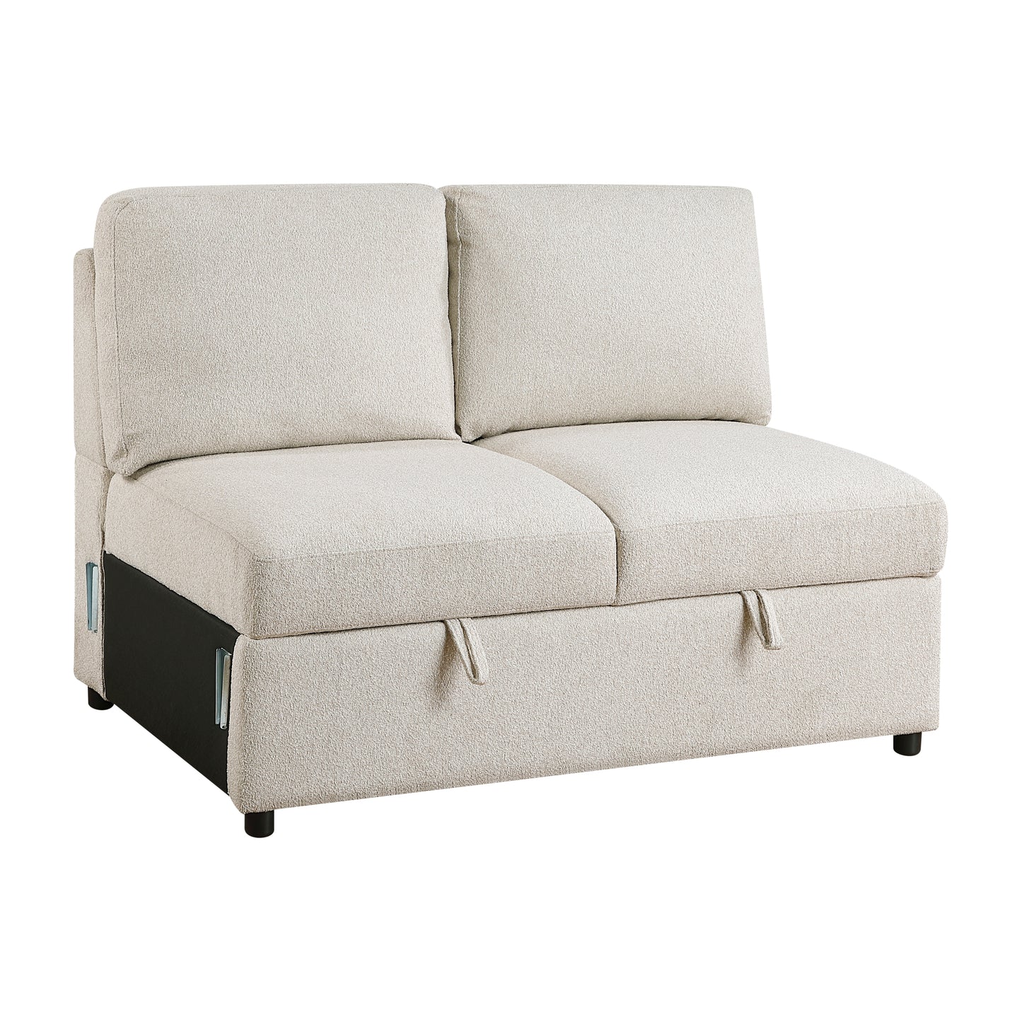 9630BE*42LRC - (4)Sectional with Right Chaise, Pull-out Bed, Hidden Storages and Shelves, Charging Ports