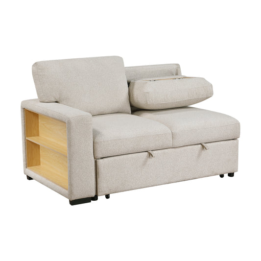 9630BE*22LRC - (2)Sectional with Right Chaise, Pull-out Bed, Hidden Storage and Shelves, Charging Ports