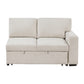 9630BE*4LC2R - (4)Sectional with Left Chaise, Pull-out Bed, Hidden Storages and Shelves, Charging Ports
