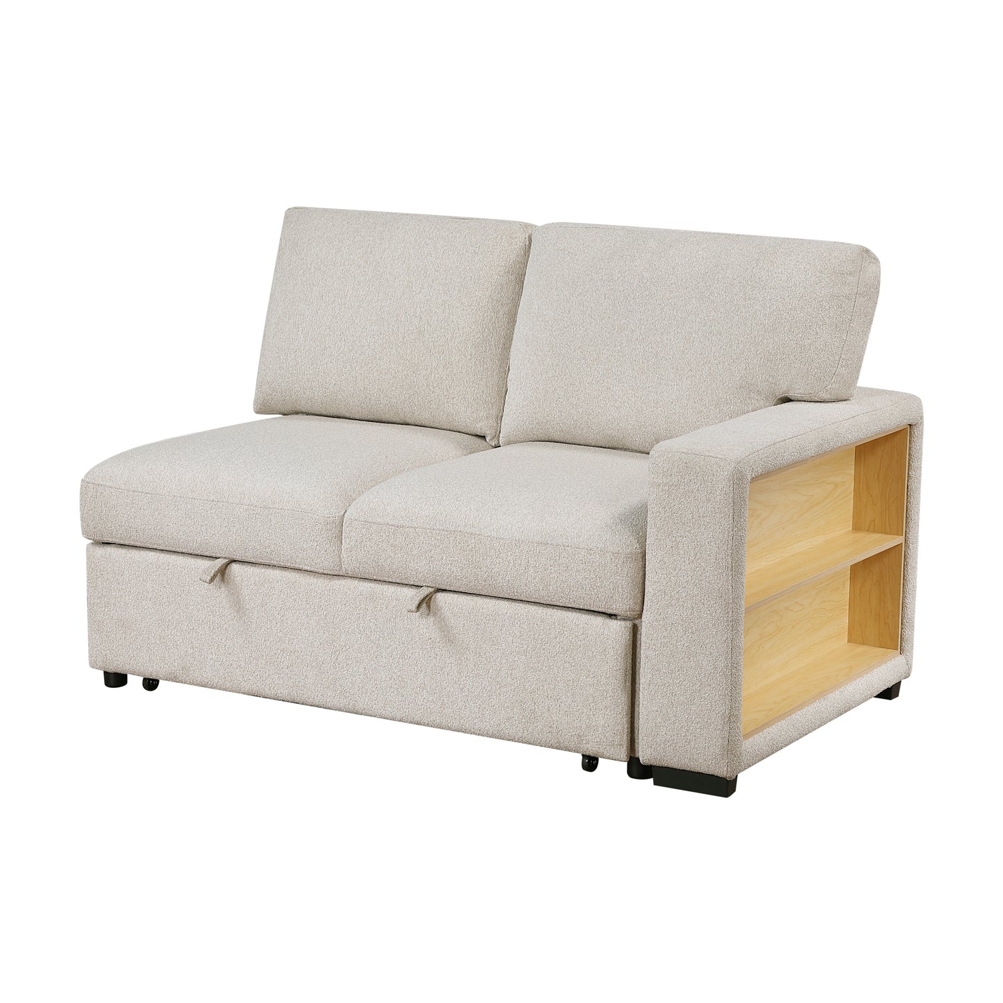 9630BE*4LC2R - (4)Sectional with Left Chaise, Pull-out Bed, Hidden Storages and Shelves, Charging Ports