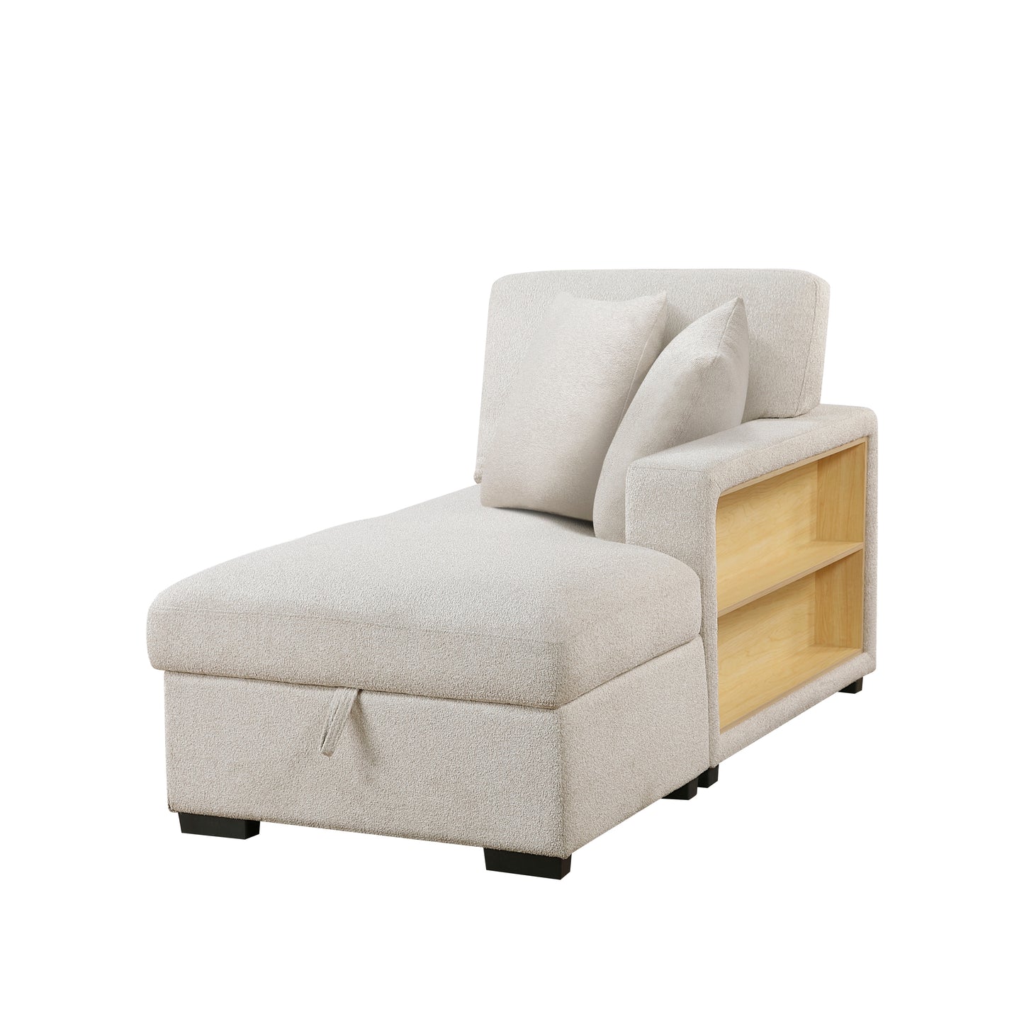 9630BE*42LRC - (4)Sectional with Right Chaise, Pull-out Bed, Hidden Storages and Shelves, Charging Ports