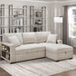 9630BE*22LRC - (2)Sectional with Right Chaise, Pull-out Bed, Hidden Storage and Shelves, Charging Ports