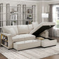 9630BE*22LRC - (2)Sectional with Right Chaise, Pull-out Bed, Hidden Storage and Shelves, Charging Ports