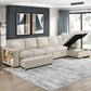 9630BE*32LRC - (3)Sectional with Right Chaise, Pull-out Bed, Hidden Storages and Shelves, Charging Ports