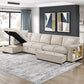 9630BE*3LC2R - (3)Sectional with Left Chaise, Pull-out Bed, Hidden Storages  and Shelves, Charging Ports