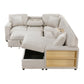 9630BE*42LRC - (4)Sectional with Right Chaise, Pull-out Bed, Hidden Storages and Shelves, Charging Ports