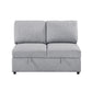 9630GY*3LC2R - (3)Sectional with Left Chaise, Pull-out Bed Hidden Storages and Shelves, Charging Ports