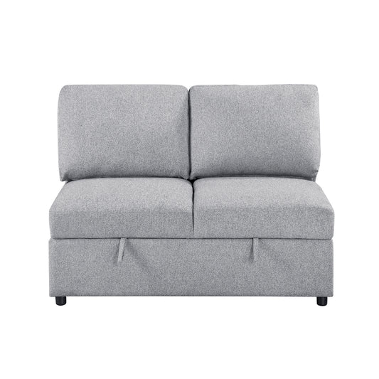 9630GY*3LC2R - (3)Sectional with Left Chaise, Pull-out Bed Hidden Storages and Shelves, Charging Ports